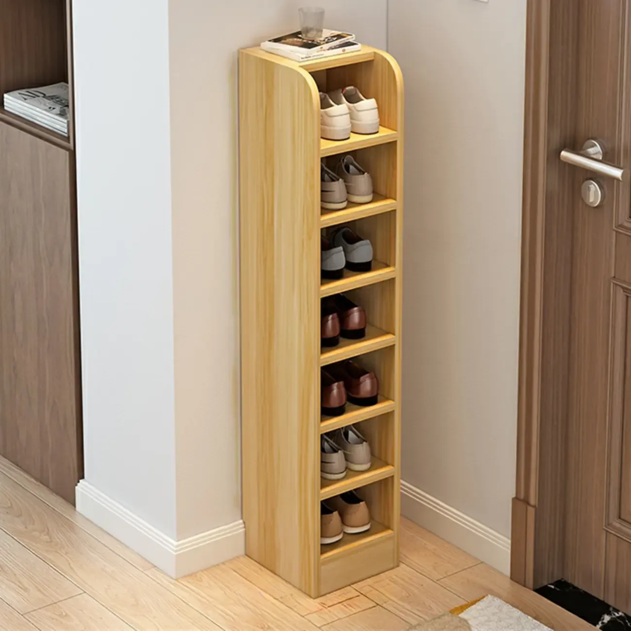 Functional Adjustable Multi-Layer Wooden Shoe Rack Organizer Image - 22