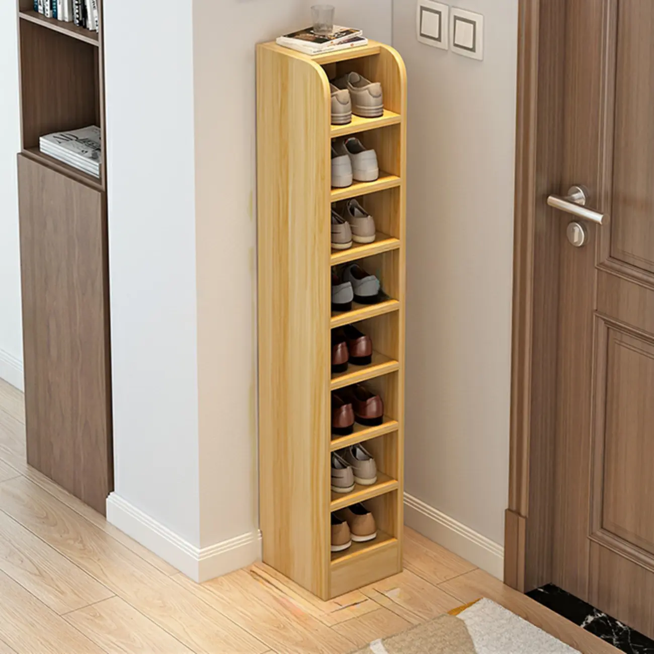 Functional Adjustable Multi-Layer Wooden Shoe Rack Organizer Image - 25 | homeyfad