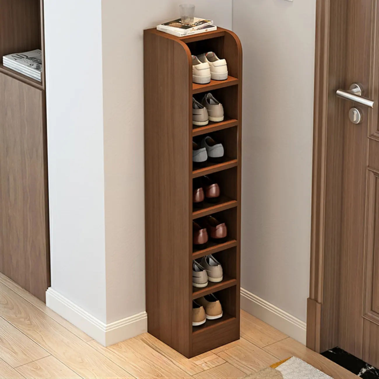 Functional Adjustable Multi-Layer Wooden Shoe Rack Organizer Image - 30 | homeyfad