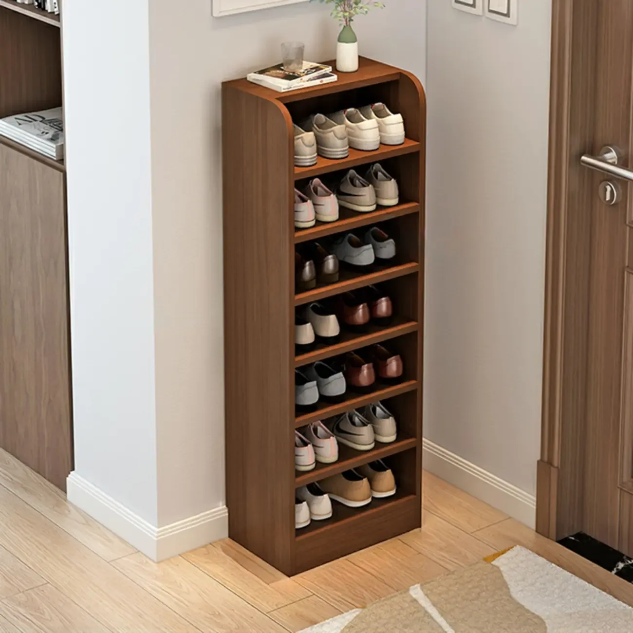 Functional Adjustable Multi-Layer Wooden Shoe Rack Organizer Image - 31