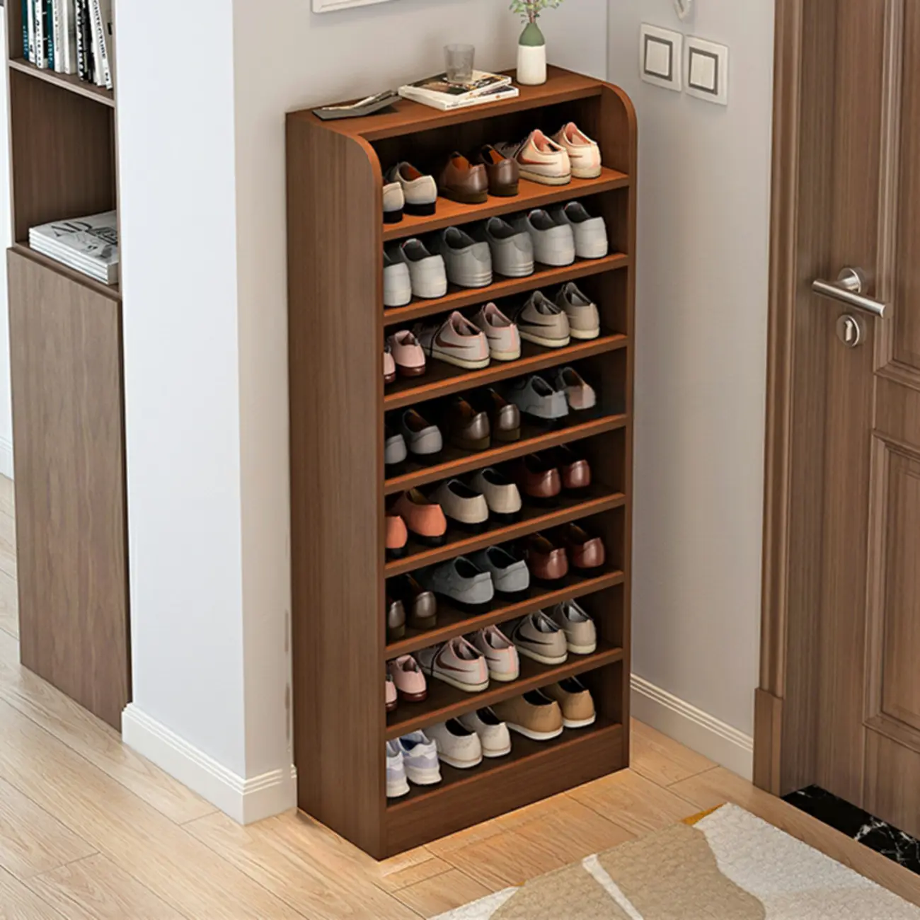 Functional Adjustable Multi-Layer Wooden Shoe Rack Organizer Image - 32 | homeyfad