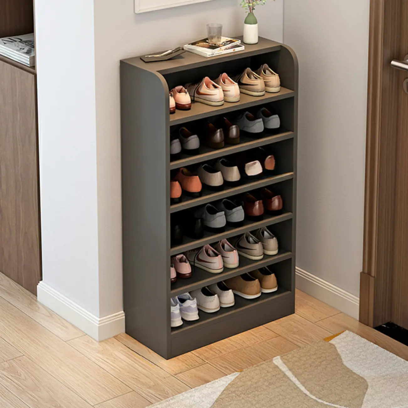 Functional Adjustable Multi-Layer Wooden Shoe Rack Organizer Image - 38 | homeyfad