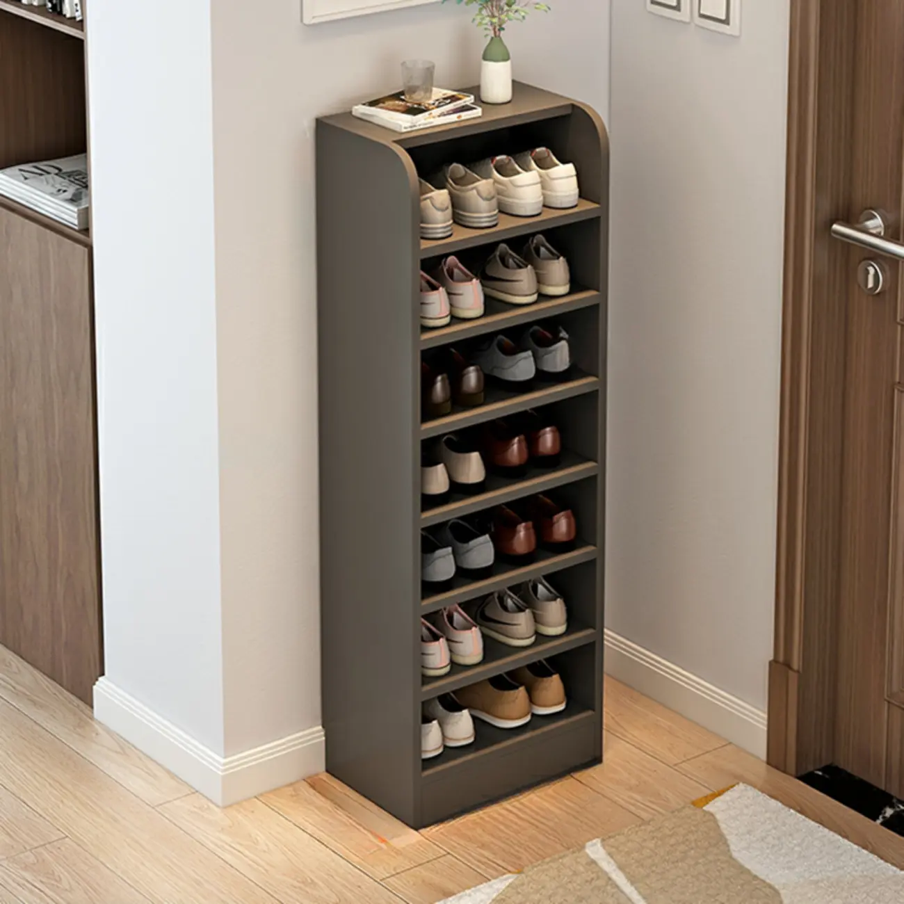 Functional Adjustable Multi-Layer Wooden Shoe Rack Organizer Image - 40 | homeyfad