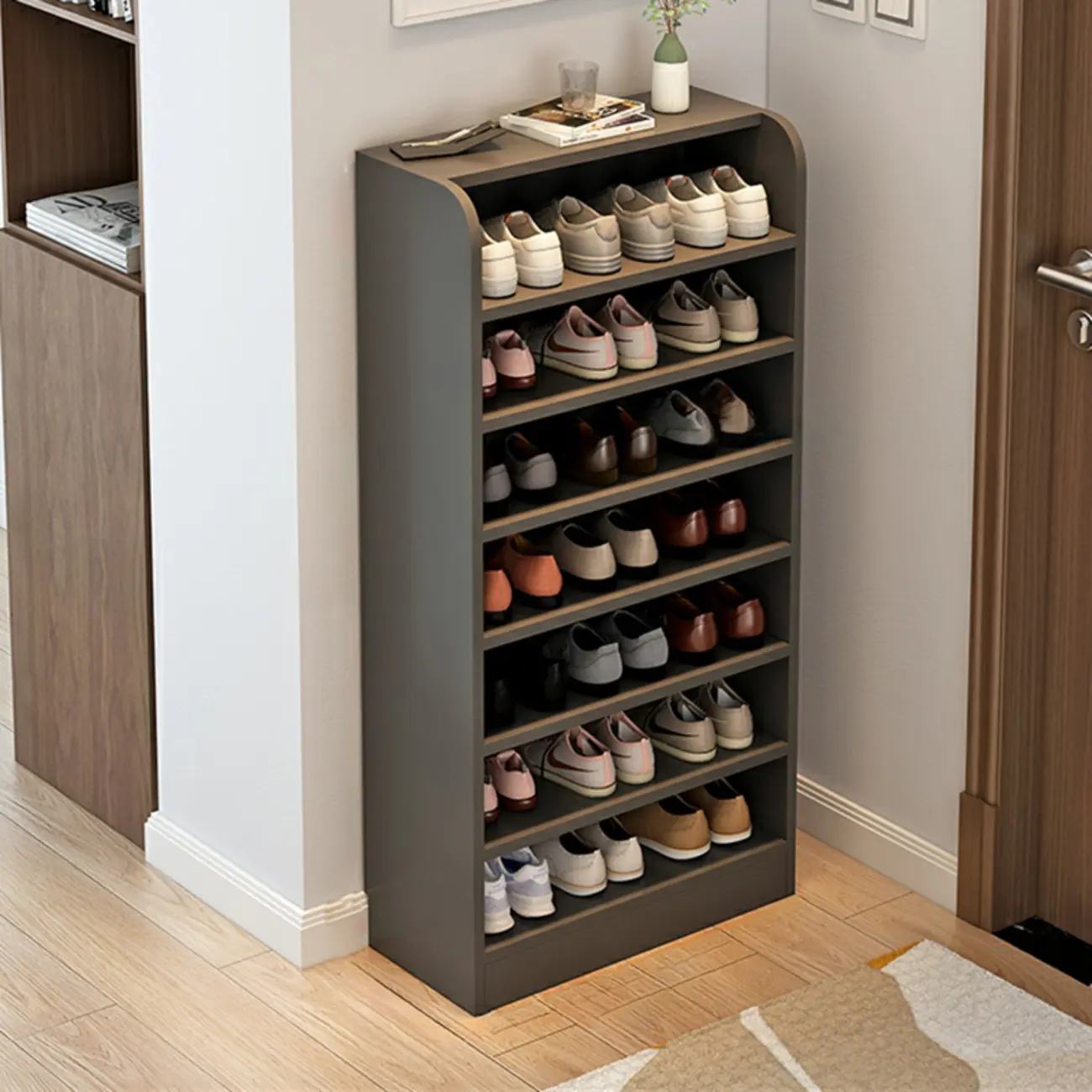 Functional Adjustable Multi-Layer Wooden Shoe Rack Organizer Image - 41 | homeyfad