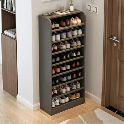 Functional Adjustable Multi-Layer Wooden Shoe Rack Organizer Image - 44
