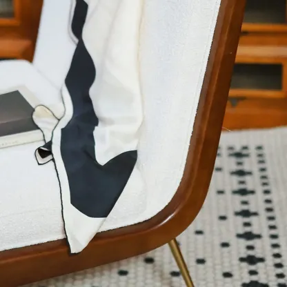 Glam Upholstered Accent Chair with White Sherpa for Living Room Image - 7