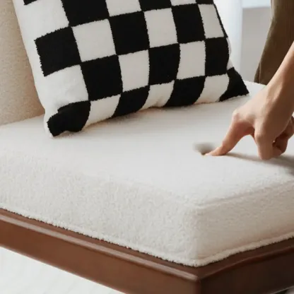 Glam Upholstered Accent Chair with White Sherpa for Living Room Image - 8