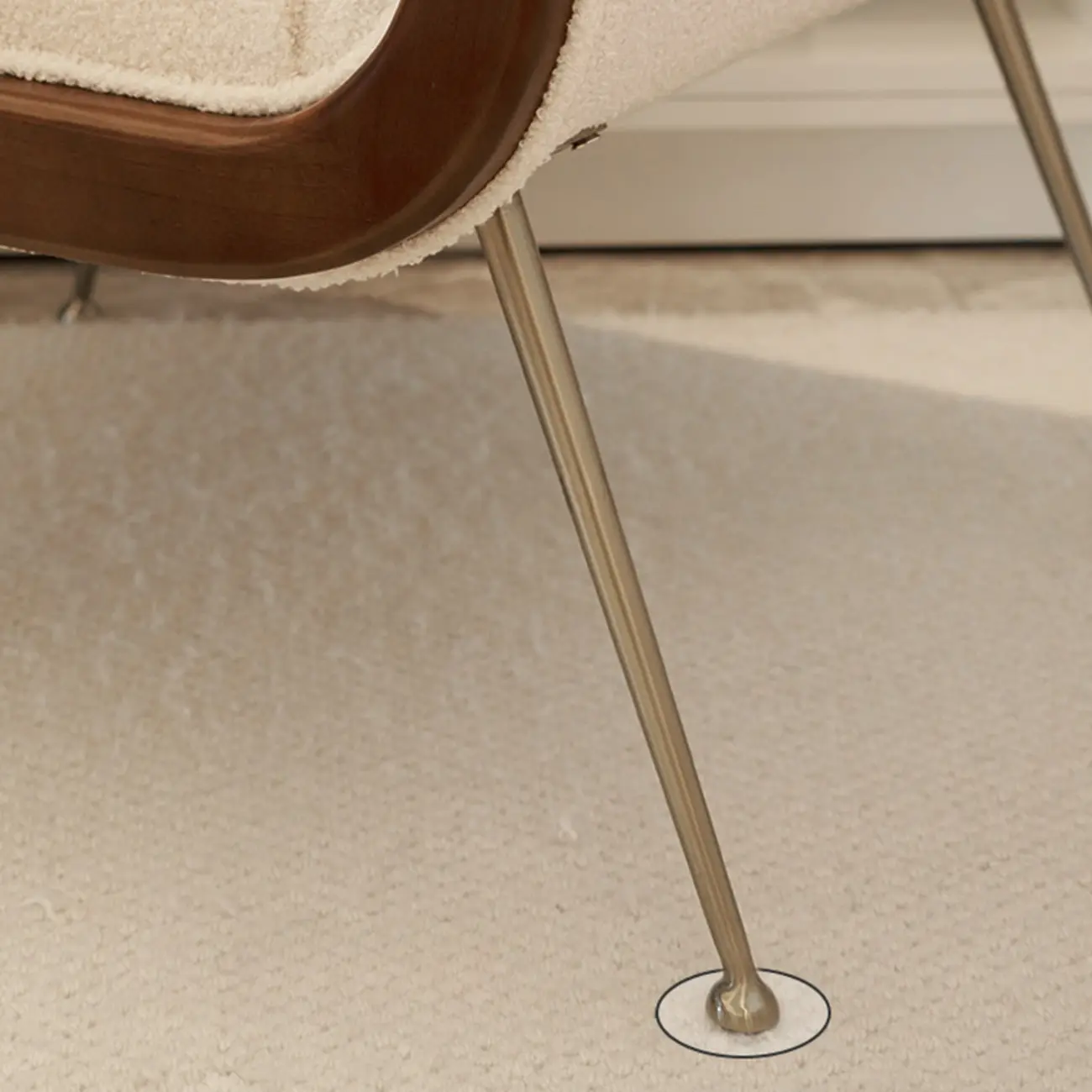 Glam Upholstered Accent Chair with White Sherpa for Living Room Image - 9 | homeyfad