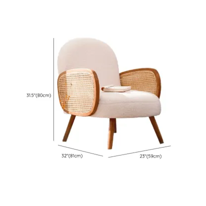 Glam Upholstered Accent Chair with White Sherpa for Living Room Image - 11