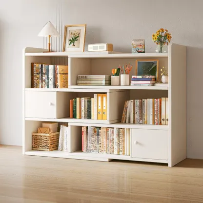 Modern Wood Adjustable Horizontal Bookcase Cube Organizer Image - 5