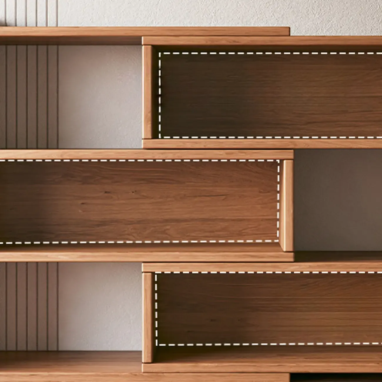 Modern Wood Adjustable Horizontal Bookcase Cube Organizer Image - 10