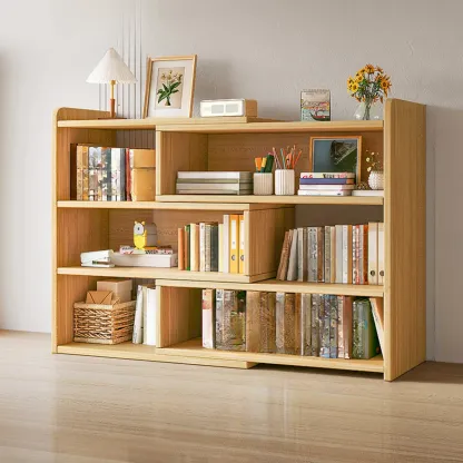 Modern Wood Adjustable Horizontal Bookcase Cube Organizer Image - 21
