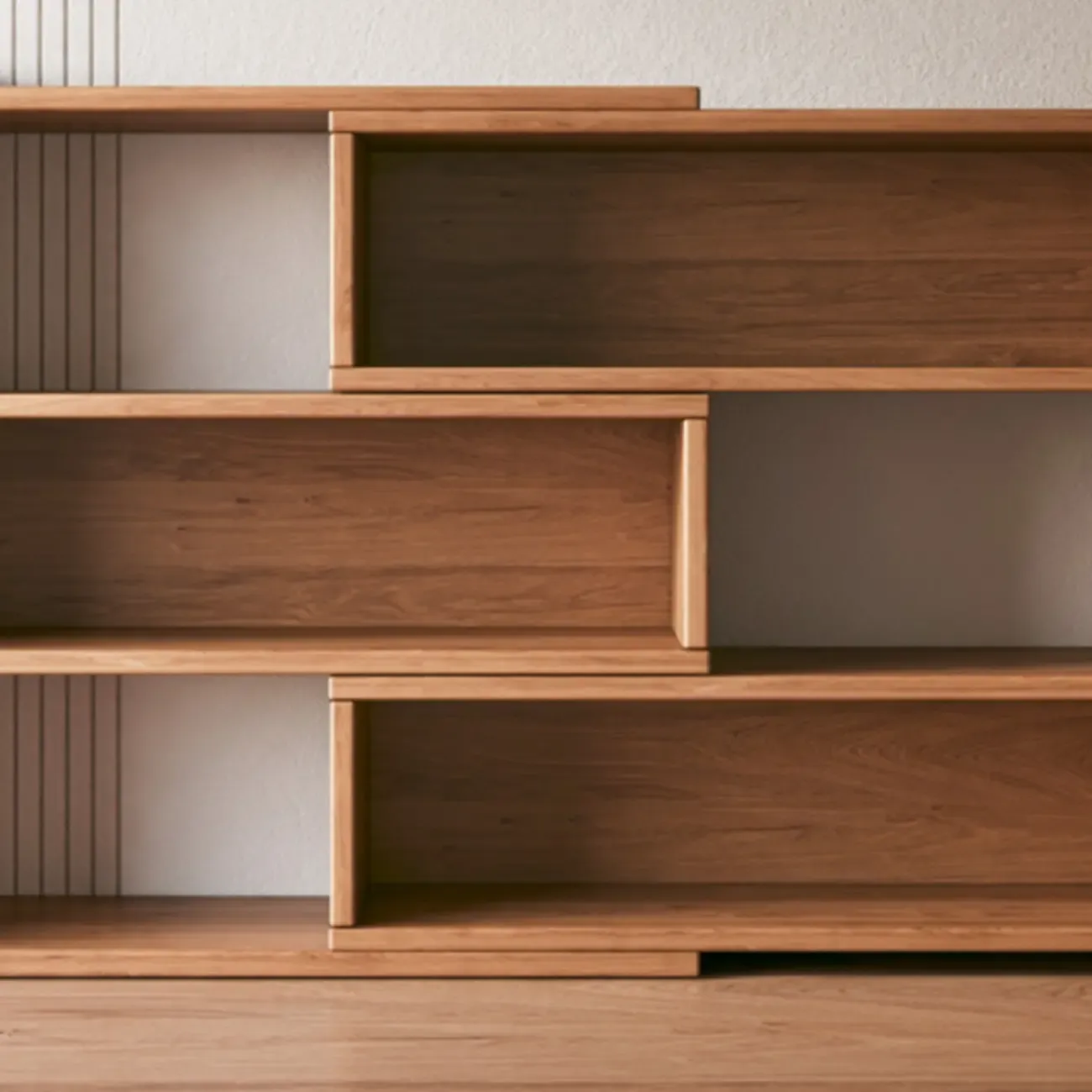 Modern Wood Adjustable Horizontal Bookcase Cube Organizer Image - 12