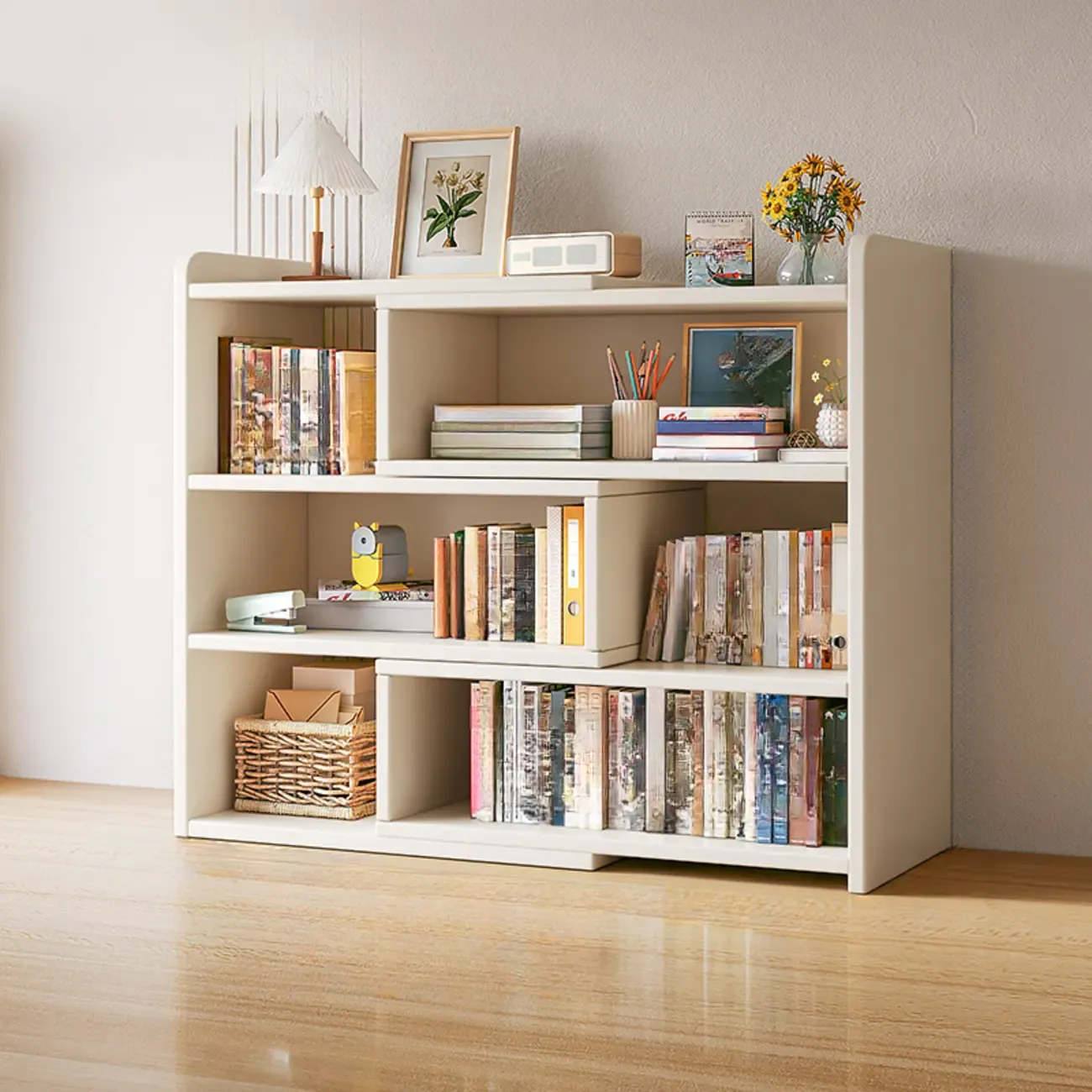 Modern Wood Adjustable Horizontal Bookcase Cube Organizer Image - 25