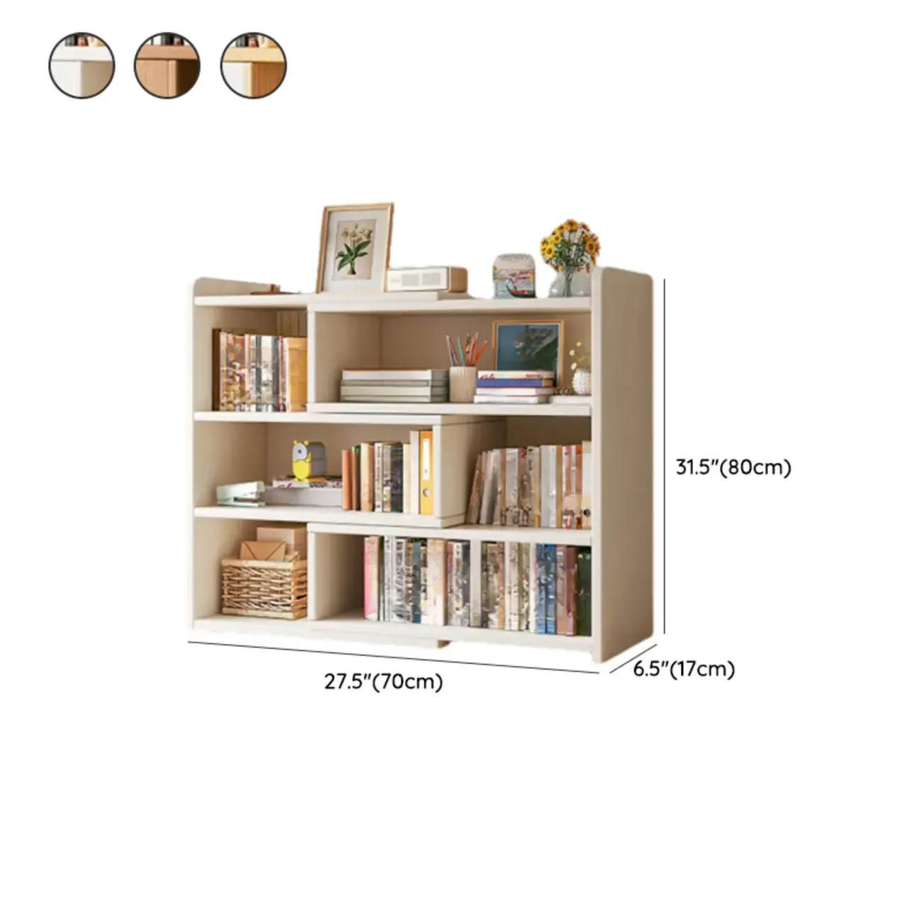 Modern Wood Adjustable Horizontal Bookcase Cube Organizer Image - 17