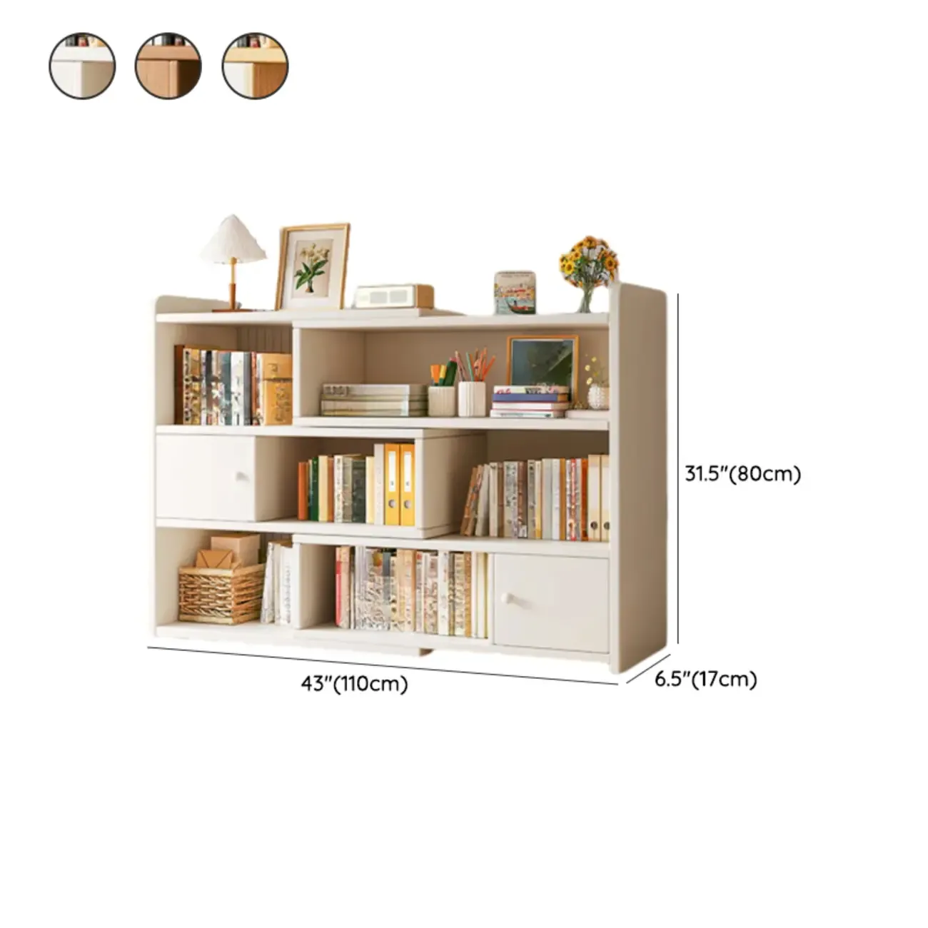 Modern Wood Adjustable Horizontal Bookcase Cube Organizer Image - 19