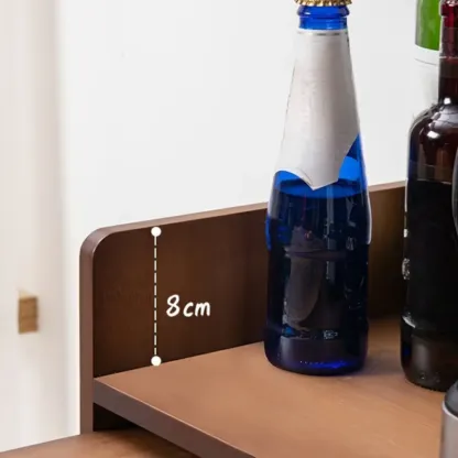 Manual Extension Brown Bamboo Storage Bar Tables Image - 8