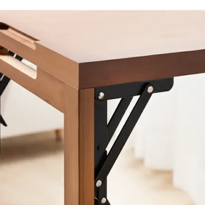 Manual Extension Brown Bamboo Storage Bar Tables Image - 9