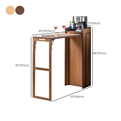 Manual Extension Brown Bamboo Storage Bar Tables #size