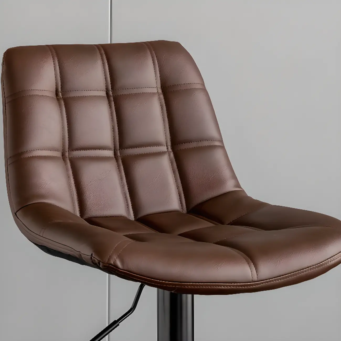 Glam Faux Leather Swivel Adjustable Bar Stools Image - 19 | homeyfad