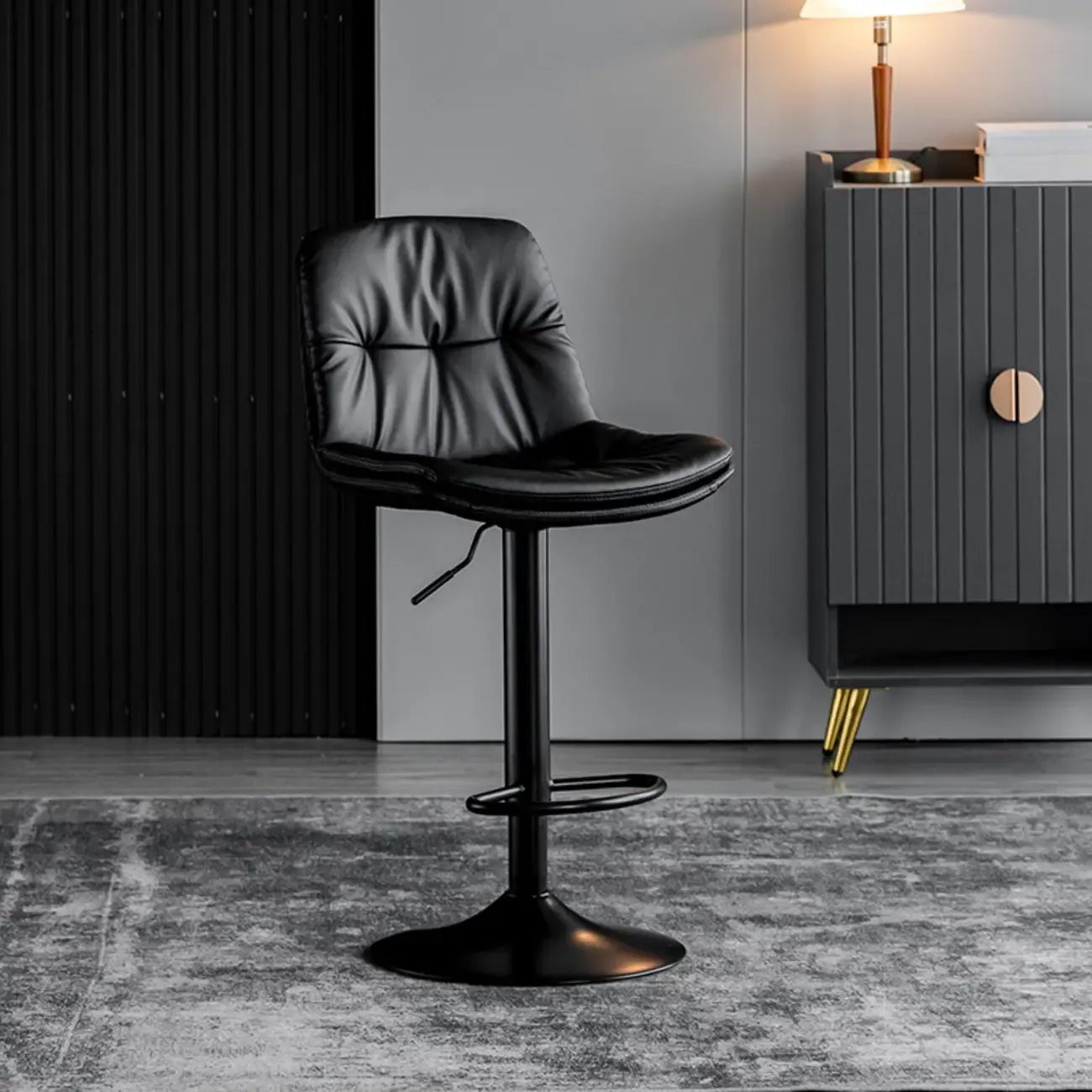 Soft Faux Leather Swivel Adjustable Bar Stools Image - 14