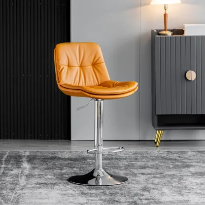 Soft Faux Leather Swivel Adjustable Bar Stools Image - 19