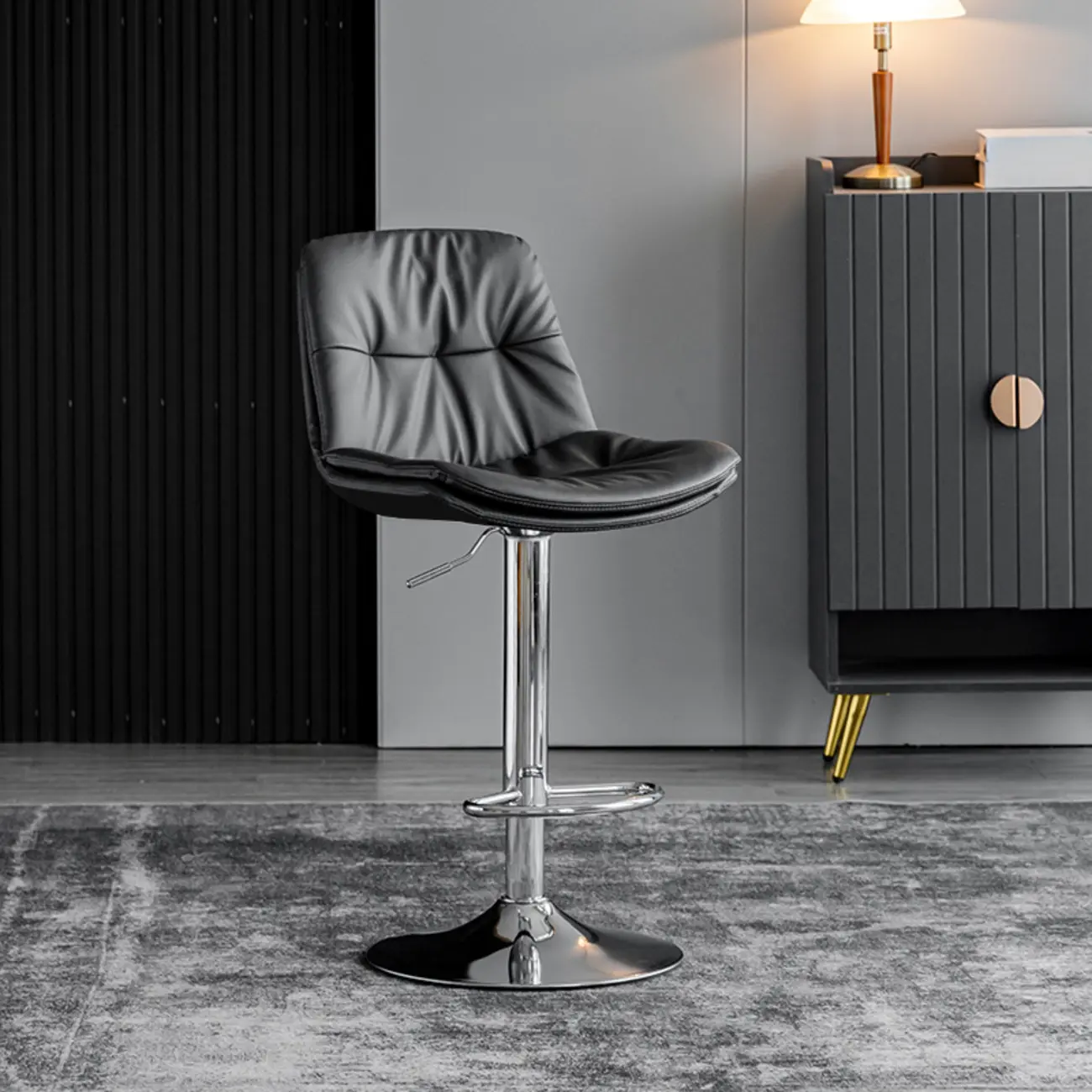 Soft Faux Leather Swivel Adjustable Bar Stools Image - 22 | homeyfad