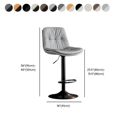 Soft Faux Leather Swivel Adjustable Bar Stools #size