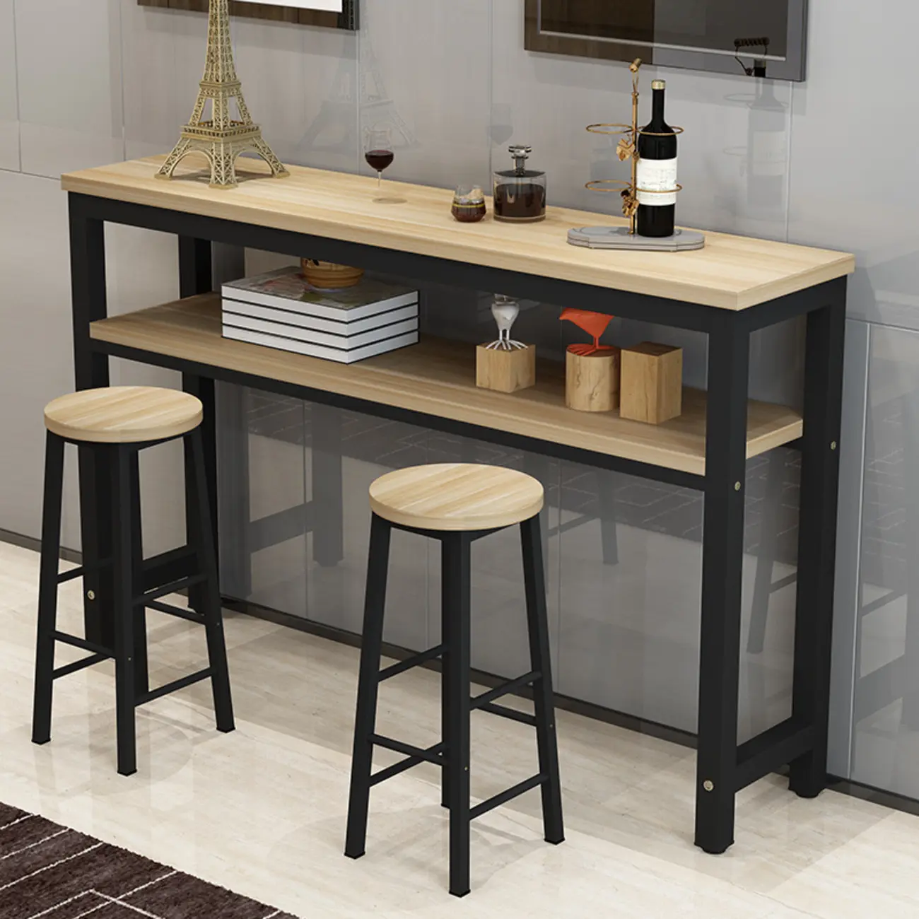 Modern Reddish Engineered Wood Bar Tables Image - 1 | homeyfad