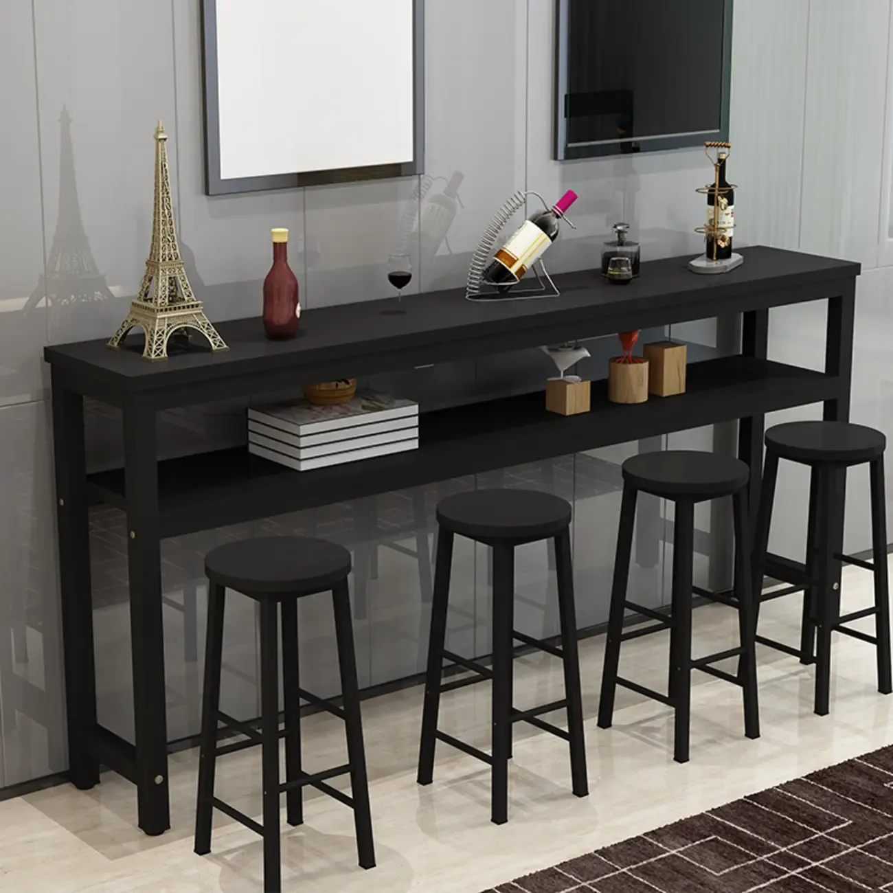Modern Reddish Engineered Wood Bar Tables Image - 4