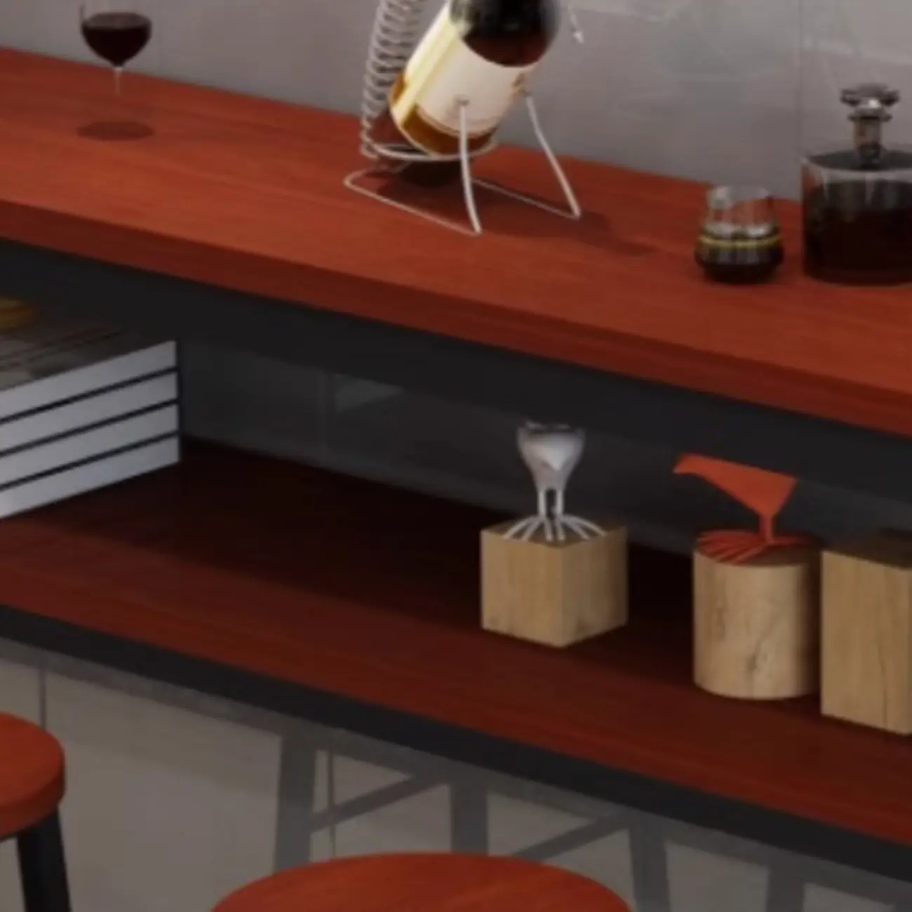 Modern Reddish Engineered Wood Bar Tables Image - 7 | homeyfad