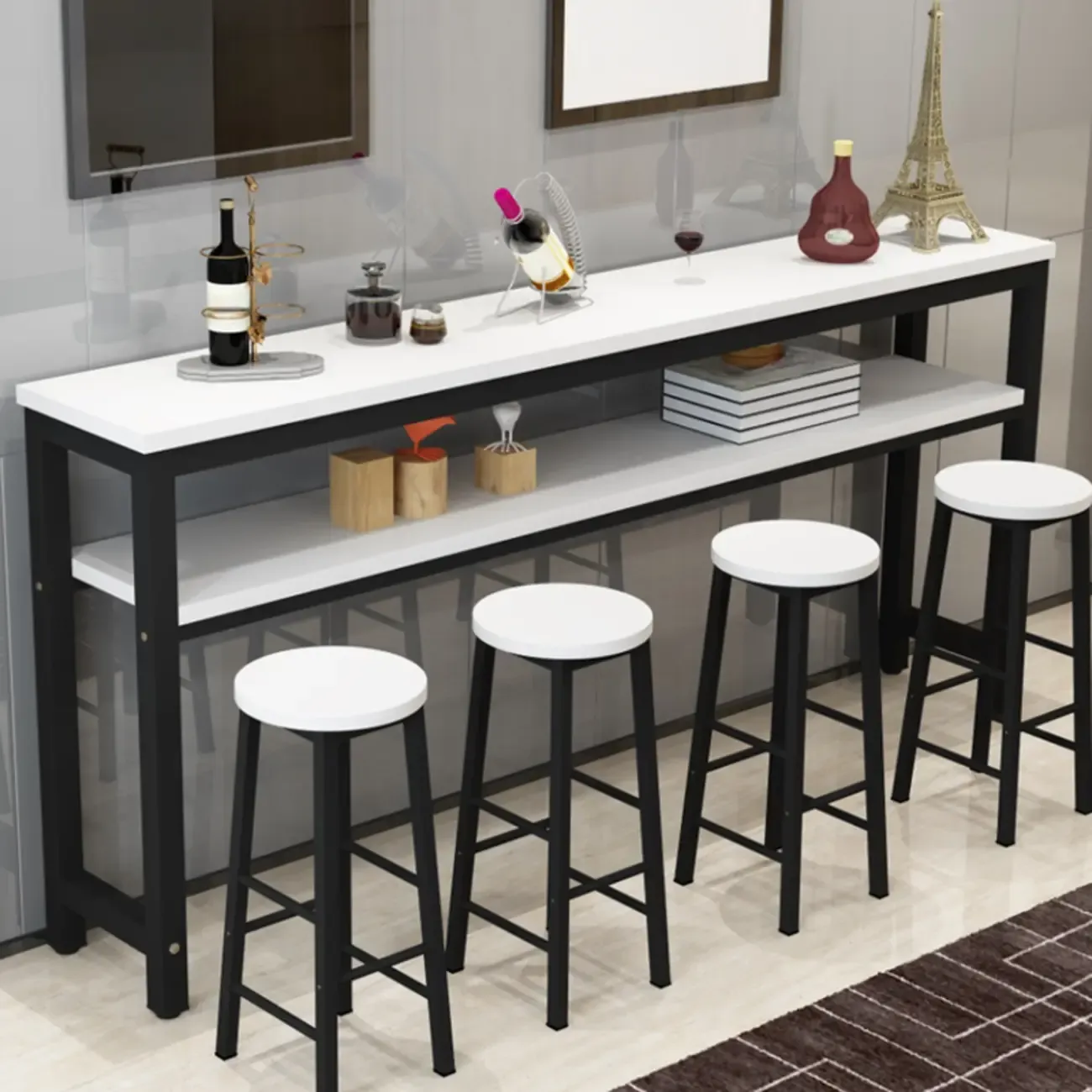 Modern Reddish Engineered Wood Bar Tables Image - 8