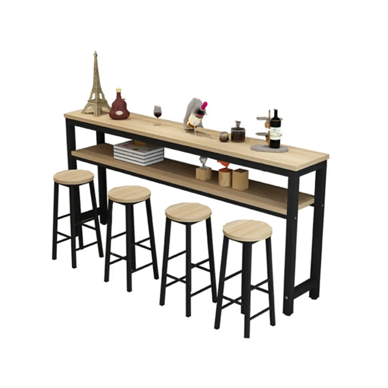 Modern Reddish Engineered Wood Bar Tables Image - 9