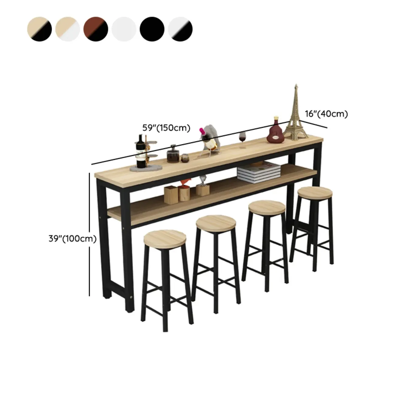 Modern Reddish Engineered Wood Bar Tables Image - 15