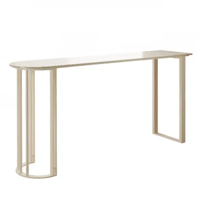 Free Form Sintered Stone White Bar Table Image - 2