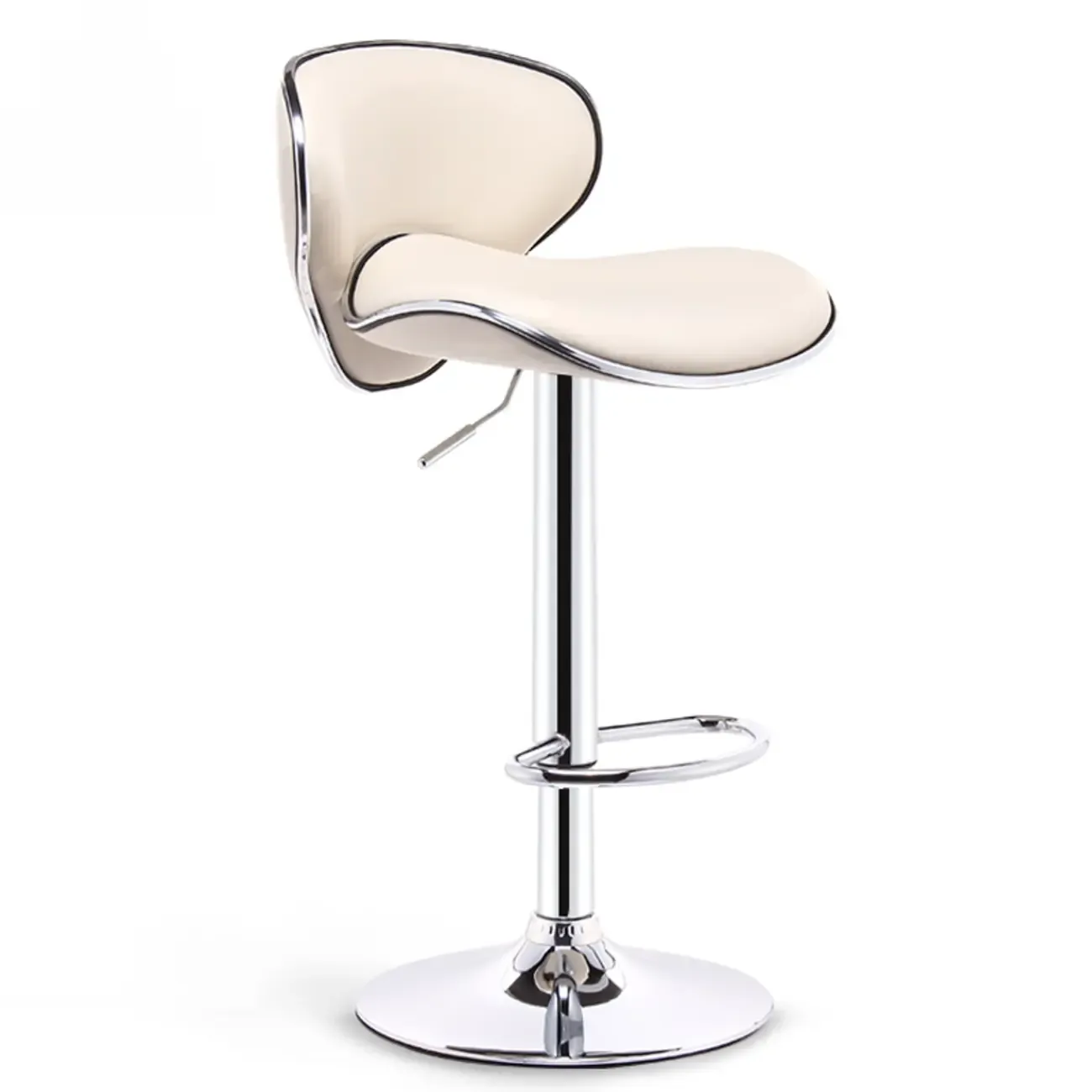 Modern Shell-Shape Leather Adjustable Swivel Bar Stools Image - 10