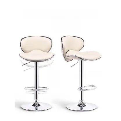 Modern Shell-Shape Leather Adjustable Swivel Bar Stools Image - 11