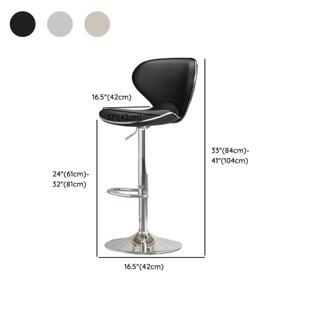 Modern Shell-Shape Leather Adjustable Swivel Bar Stools Image - 18