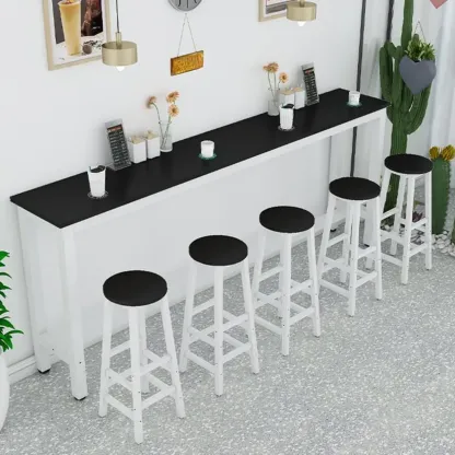Modern White Metal Fixed Top Design Bar Tables Image - 4