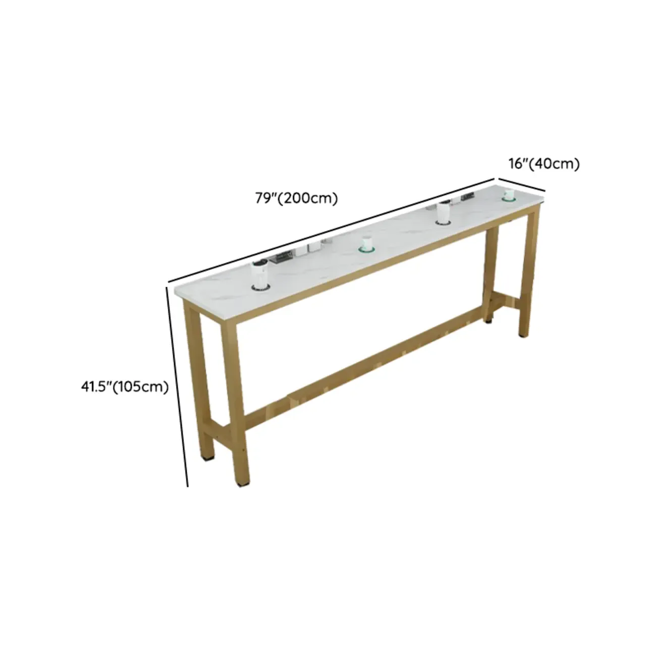 Modern White Metal Fixed Top Design Bar Tables Image - 17