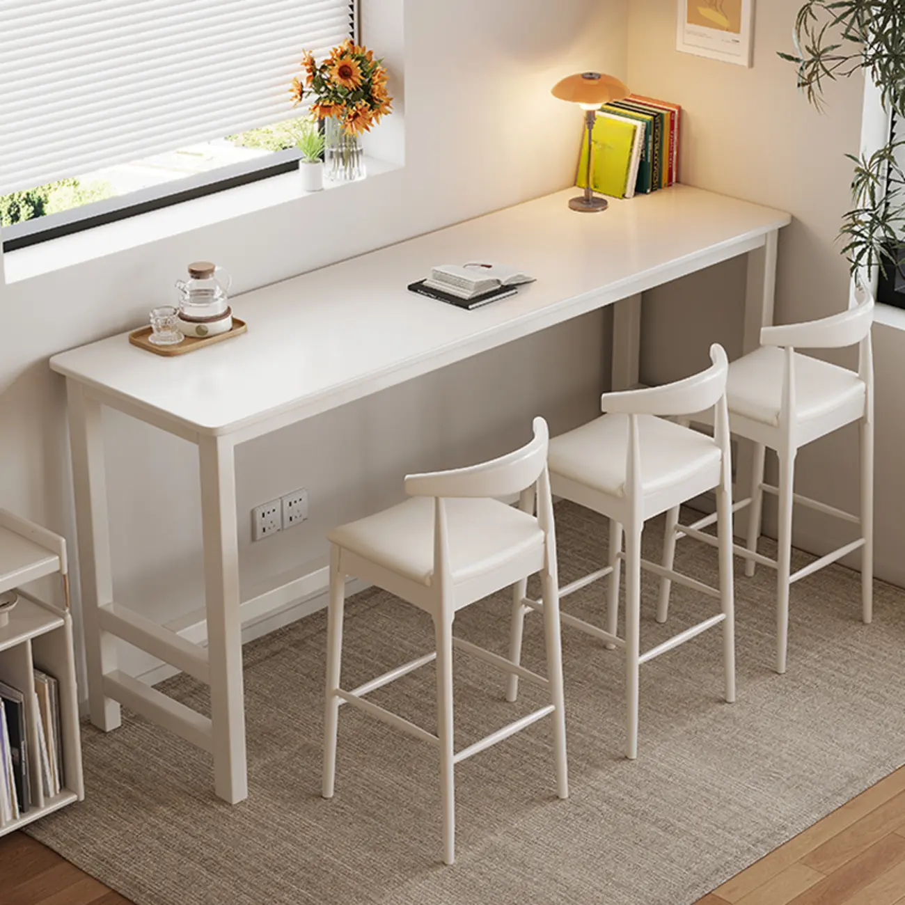 Modern Rubberwood Bar Tables with Trestle Base Image - 6 | homeyfad