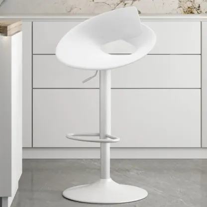Minimalist Plastic Swivel Bar Stools with Upholstered for Kitchen Image - 5