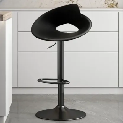 Minimalist Plastic Swivel Bar Stools with Upholstered for Kitchen Image - 6