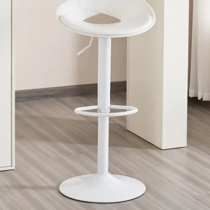 Minimalist Plastic Swivel Bar Stools with Upholstered for Kitchen Image - 7
