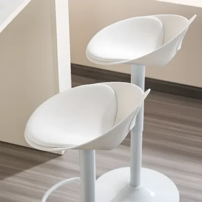 Minimalist Plastic Swivel Bar Stools with Upholstered for Kitchen Image - 8