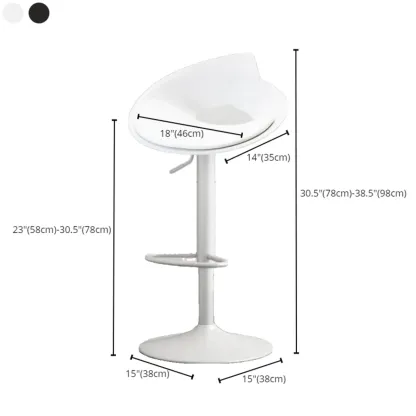 Minimalist Plastic Swivel Bar Stools with Upholstered for Kitchen #size