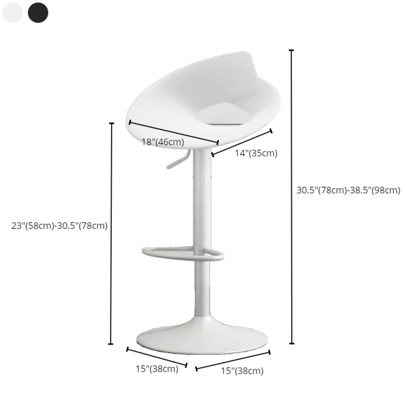 Minimalist Plastic Swivel Bar Stools with Upholstered for Kitchen Image - 14 | homeyfad