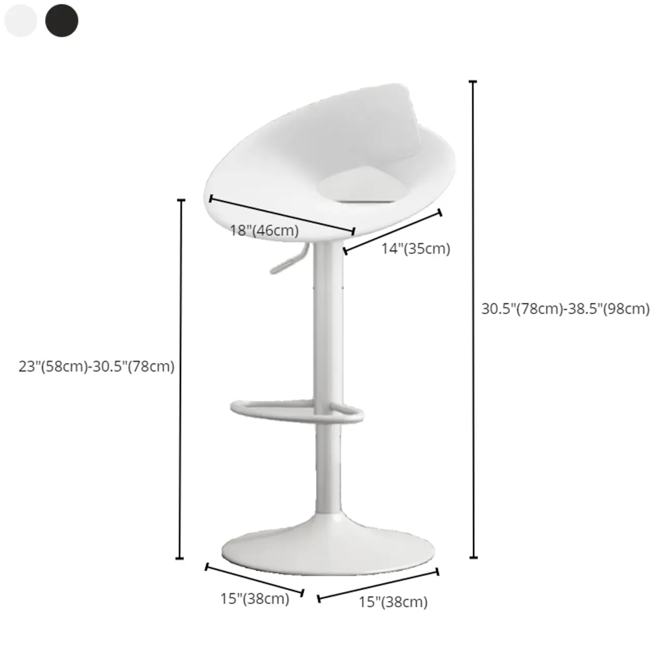 Minimalist Plastic Swivel Bar Stools with Upholstered for Kitchen Image - 14