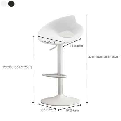 Minimalist Plastic Swivel Bar Stools with Upholstered for Kitchen Image - 14
