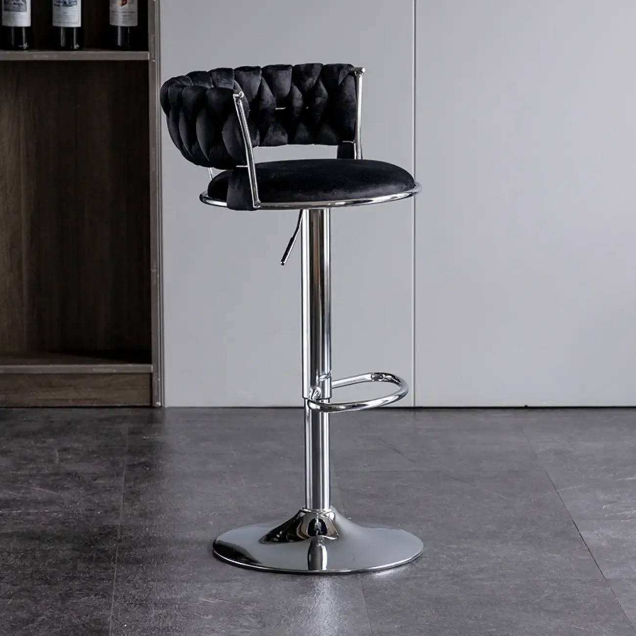 Modern Velvet Swivel Adjustable Bar Stools  Image - 20